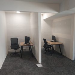 Before - Two small office openings with no doors